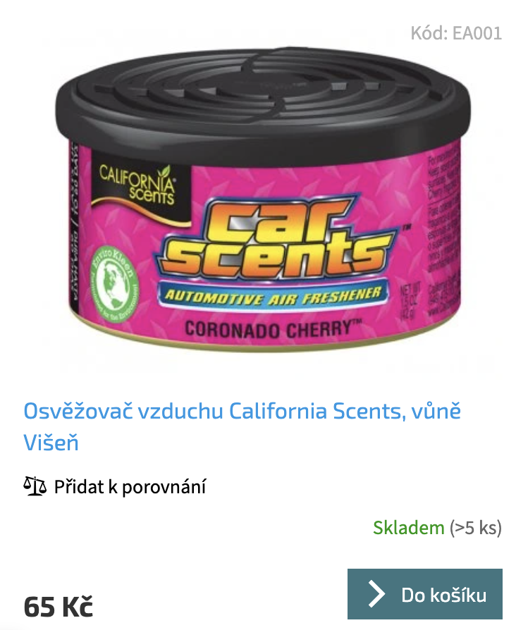 Osvěžovač vzduchu California Scents, vůně Višeň